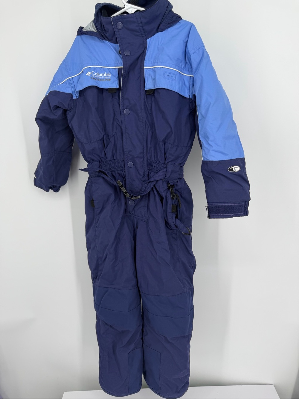 Vintage Columbia Snowsuit Youth Kids 6x Snow Bibs Blue Winter Skiing Tectonite‎